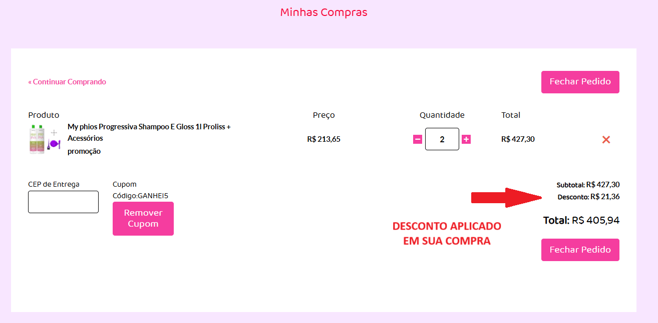 (Imagem 03)-Desconto aplicado com sucesso!