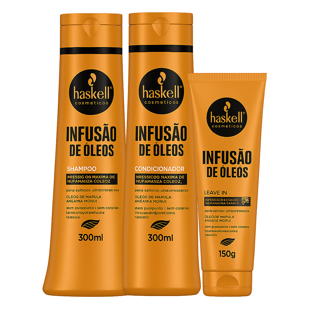 Kit Infusão de Óleos Shampoo, Condicionador e Leave in