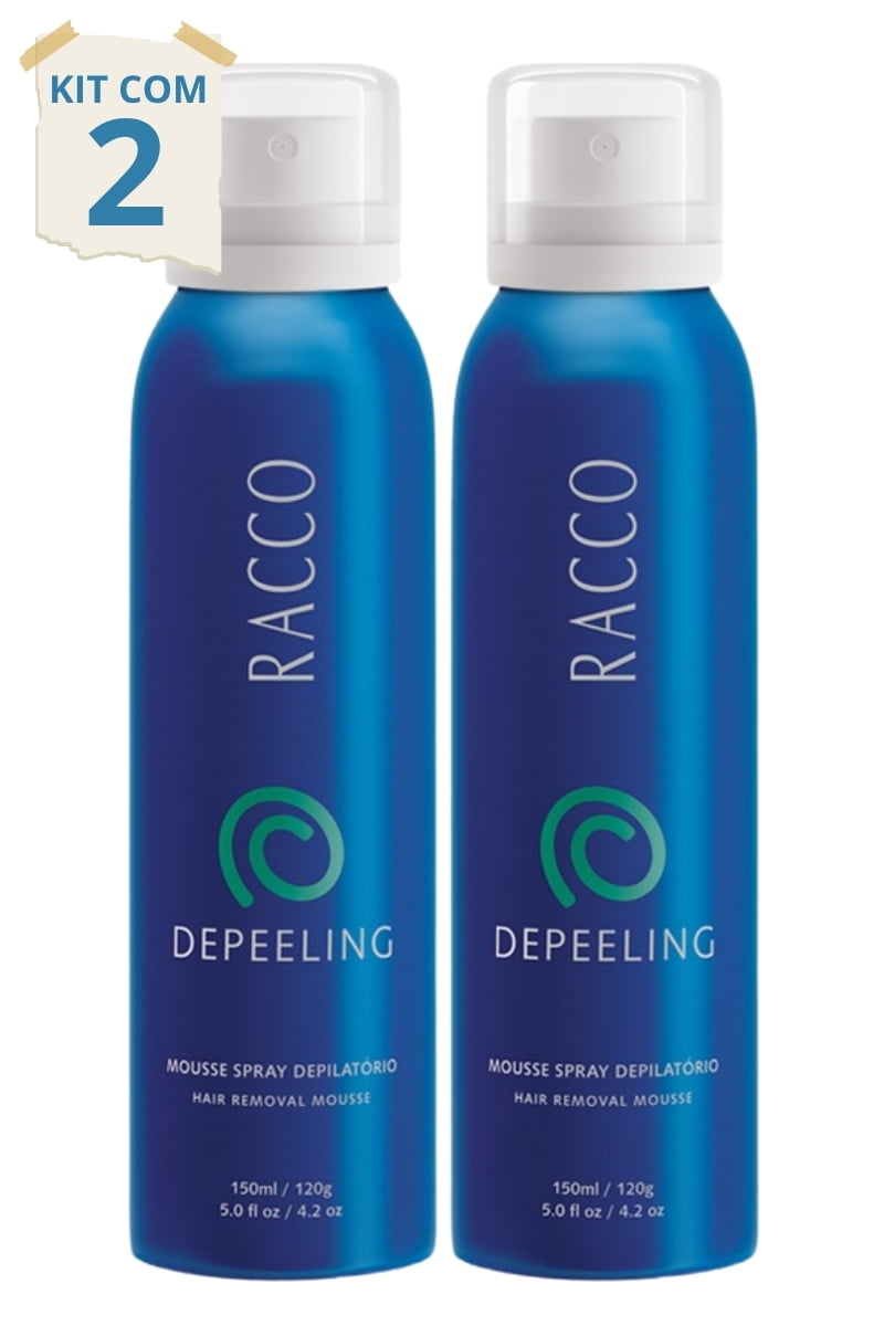 Kit C/2 Mousse Spray Depilatório Depeeling Racco 150ml