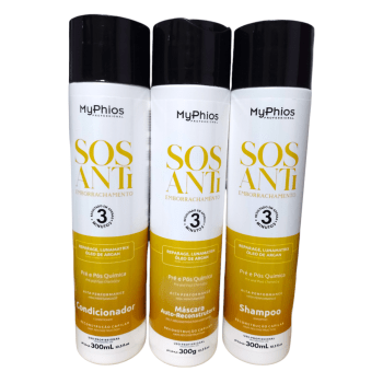 Kit Shampoo  Condicionador Máscara Sos Rescostrução Capilar