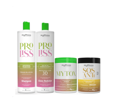 Kit Myphios Realinhamento ProLiss 3D 1L + MYTOX 1Kg+ SOS 1Kg