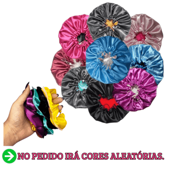 ouca de cetim Dupla Face Regulável + Scrunchie de Cetim Anti-Frizz Para Dormir