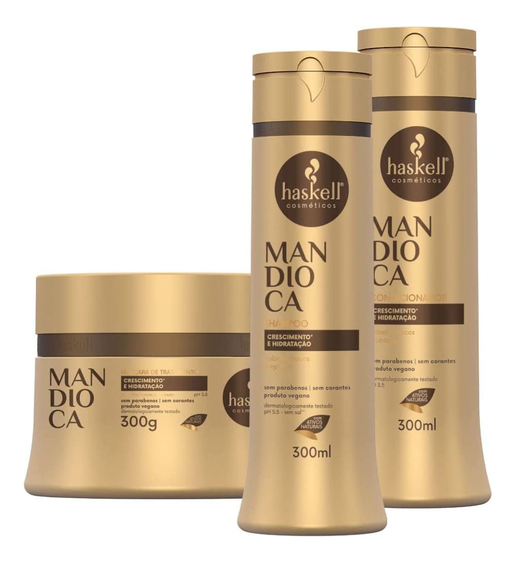 Haskell Mandioca Shampoo + Condicionador + Máscara 300G