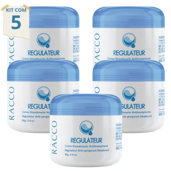 COMBO: Creme Desodorante Antitranspirante Regulater Racco 60g - 5 unidades