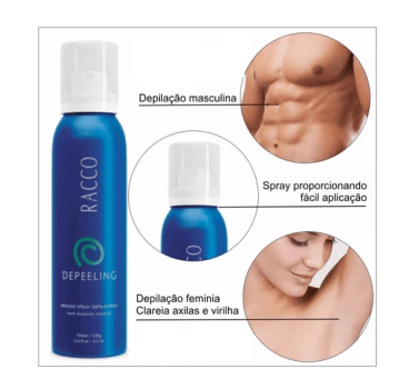 Kit C/2 Mousse Spray Depilatório Depeeling Racco 150ml