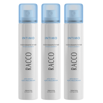 Kit C/3 Desodorante Jato Seco Íntimo 100ml Racco