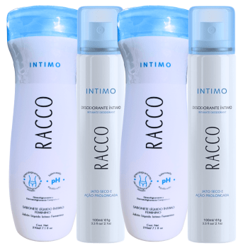 Kit Com 2 Sabonetes Íntimos + 2 Desodorantes Íntimos - Racco